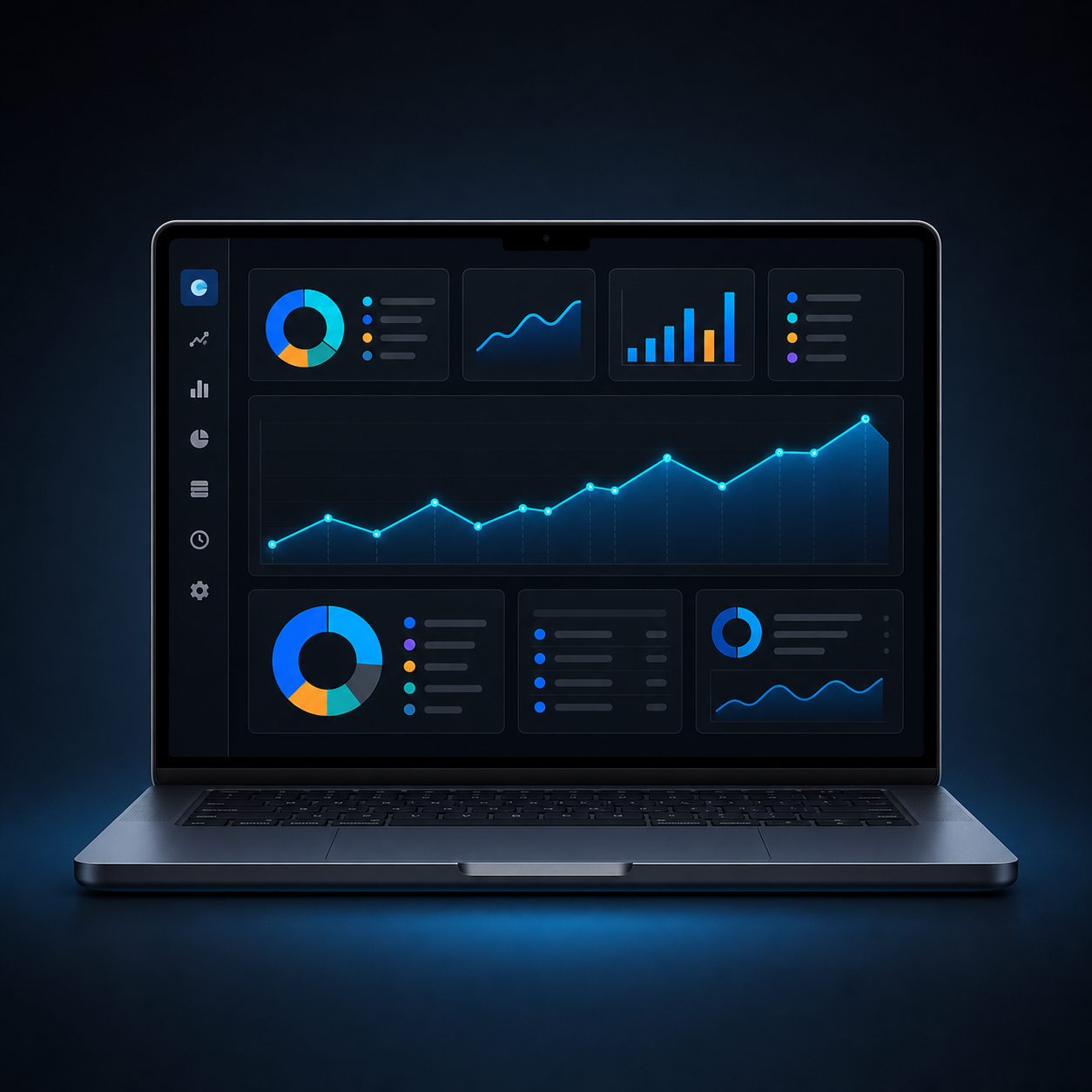 Mac laptop showing a Draw Stats dashboard